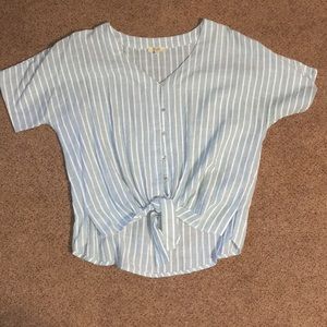 Sea green striped tie top